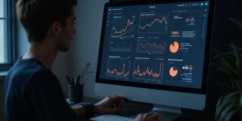 Panel de analisis de rendimiento del modelo de lead scoring con metricas de conversion precision y eficiencia