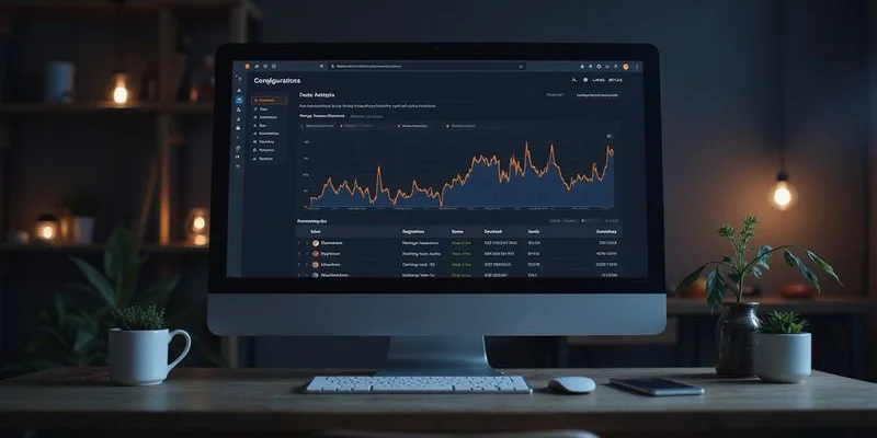 Panel de configuracion de Google Analytics 4 mostrando eventos conversiones y dimensiones personalizadas para negocios