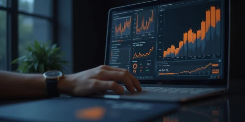 Tablero de análisis con métricas digitales de rendimiento web y campañas de marketing para diagnóstico estratégico